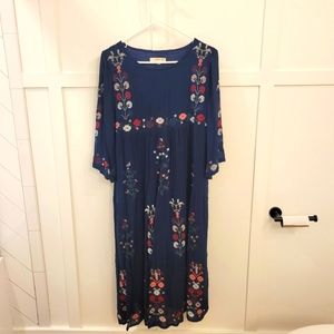 Roolee Embroidered Midi Dress
